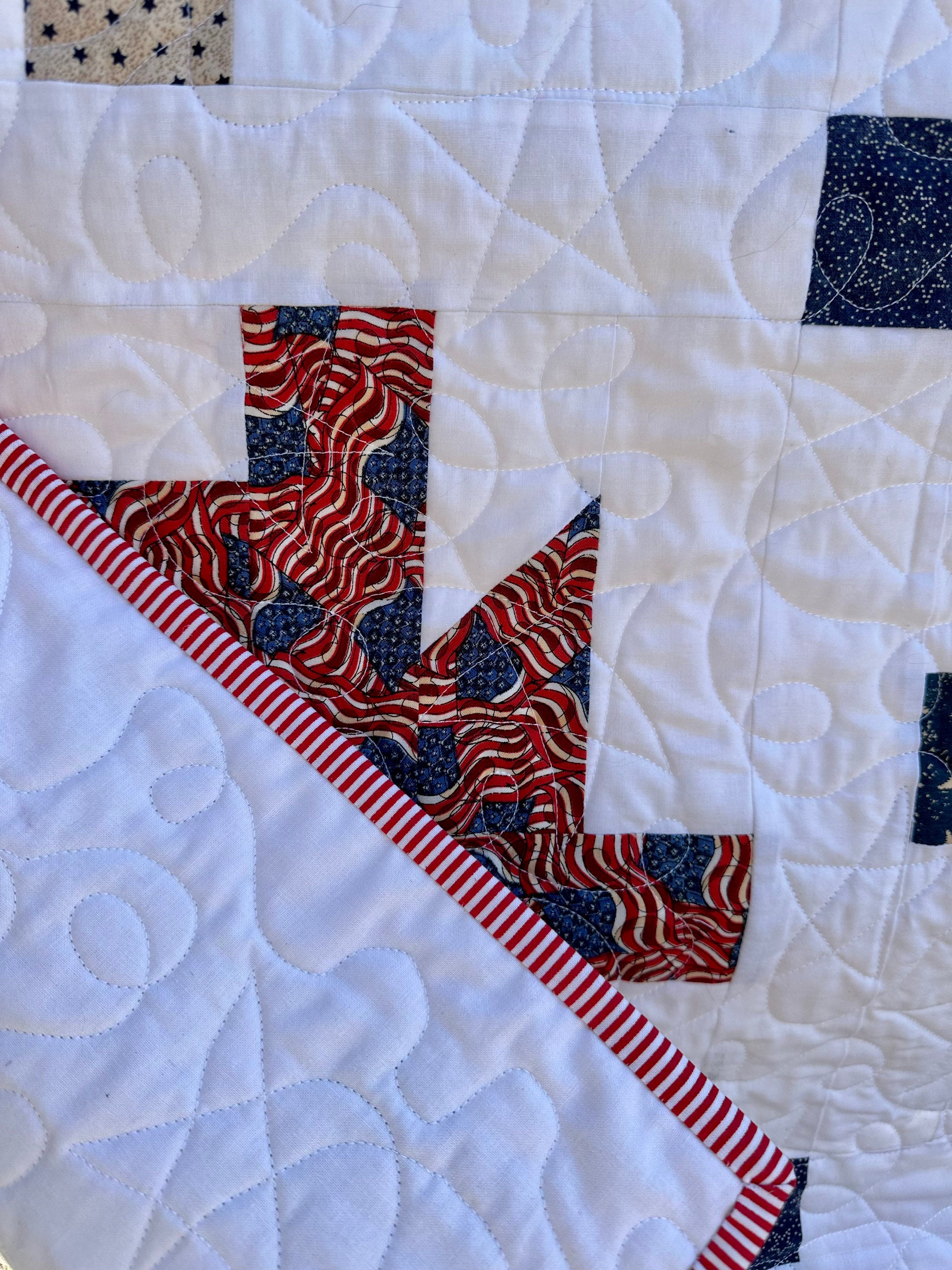 Red, White and Blue Quilt Etsy