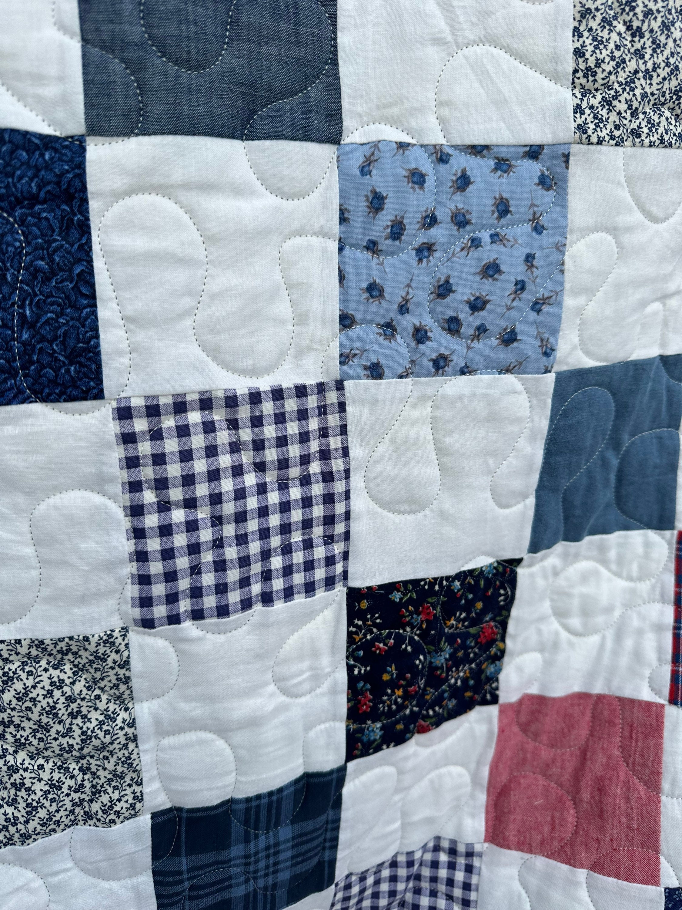 Red White and Blue Quilt Etsy