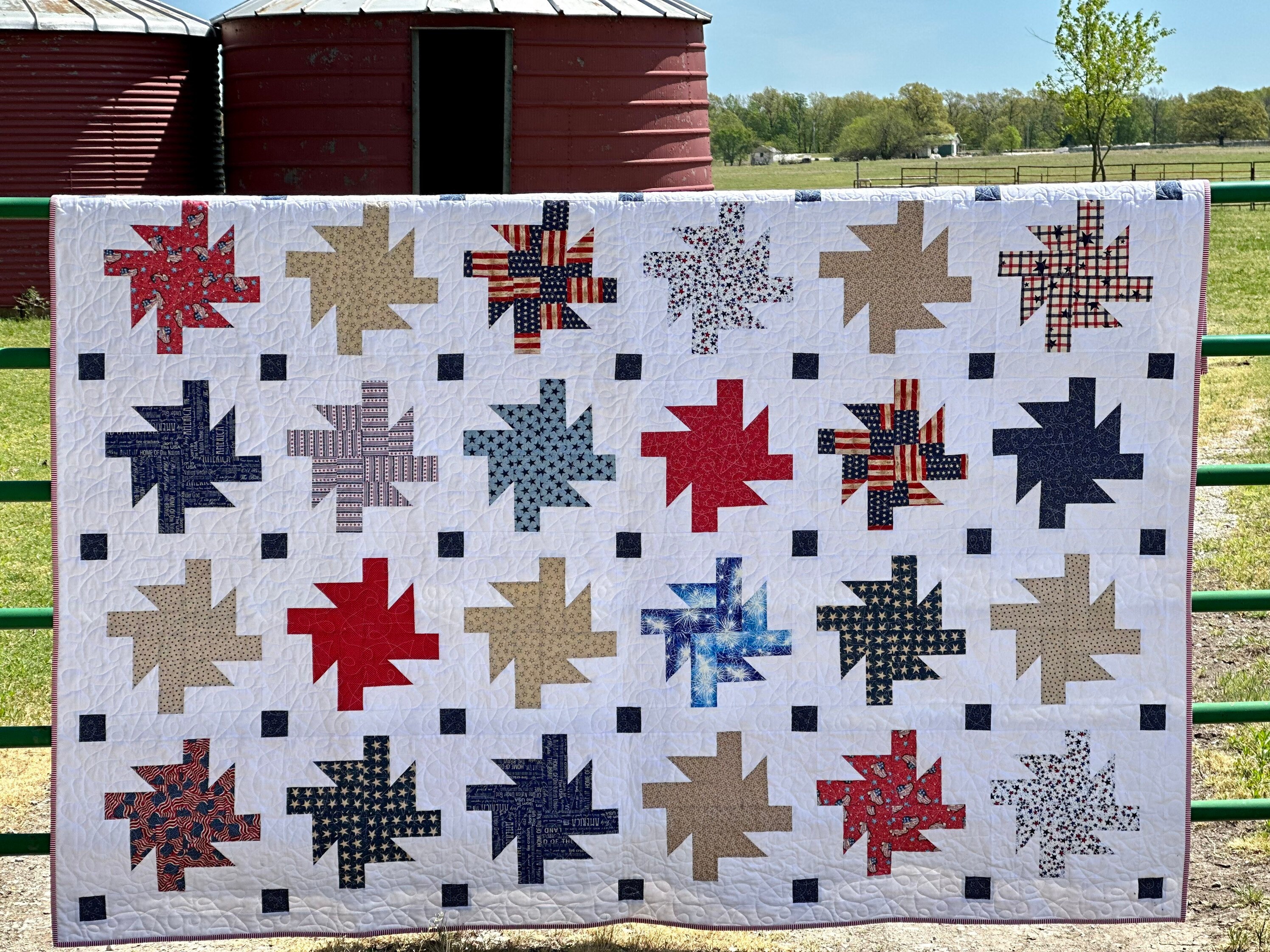 Red, White and Blue Quilt Etsy