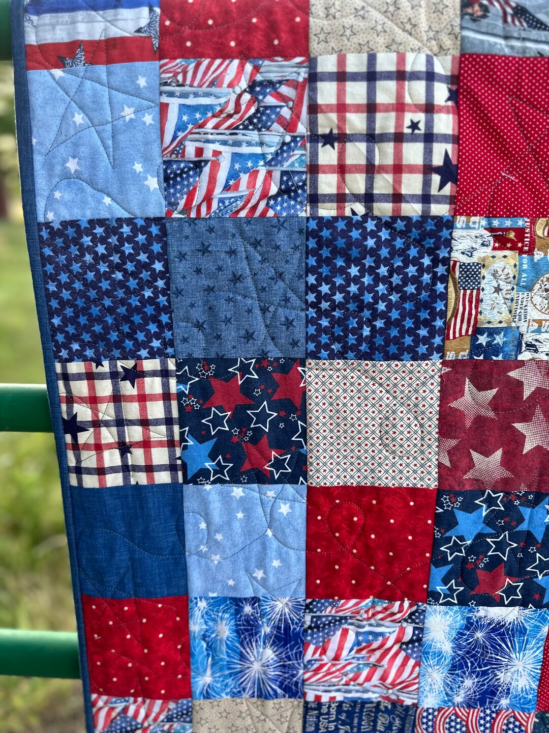 Red White and Blue Quilt Etsy