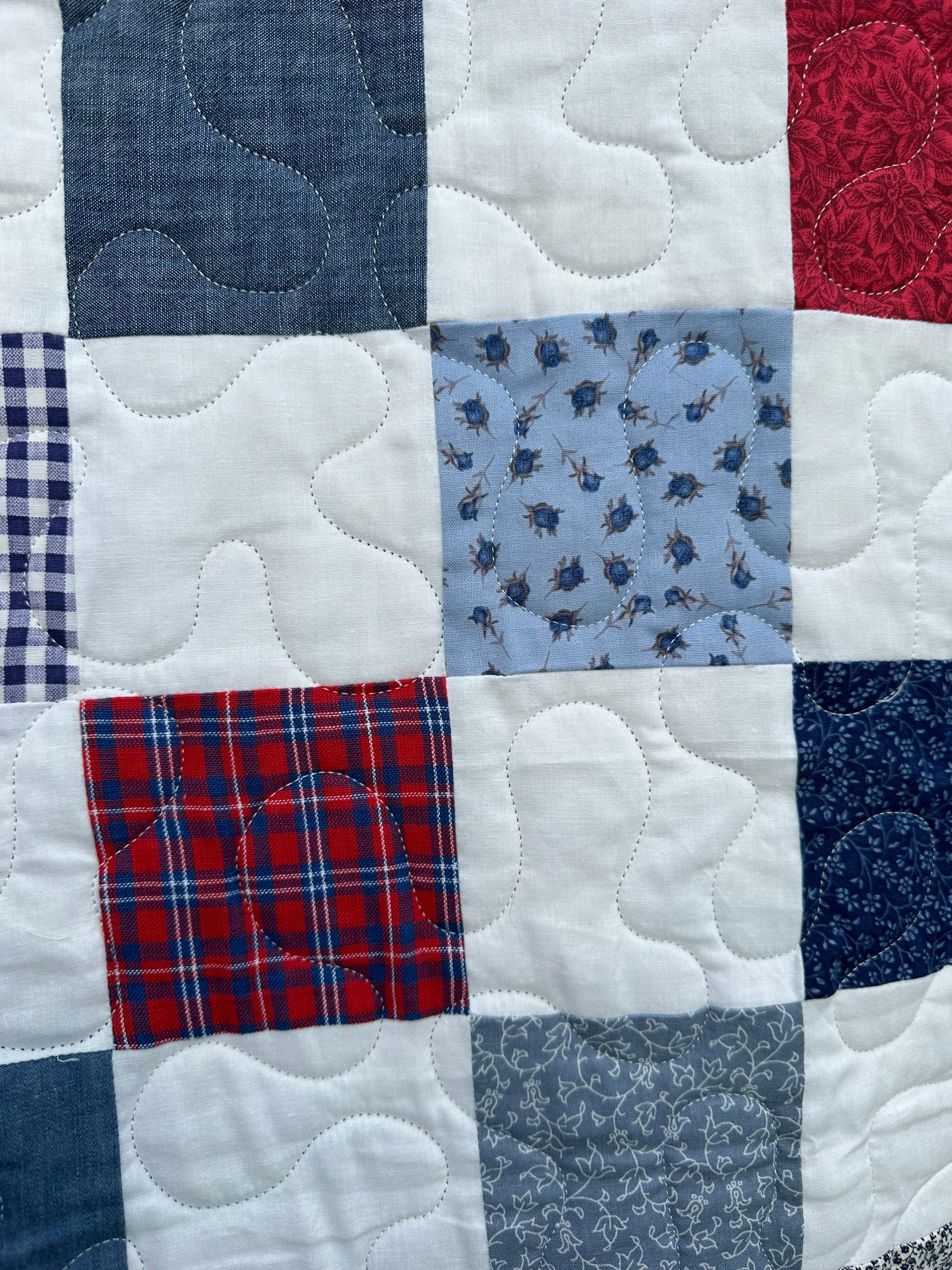 Red White and Blue Quilt Etsy