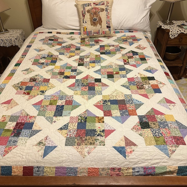 Arkansas Crossroads Handmade Scrap Quilt