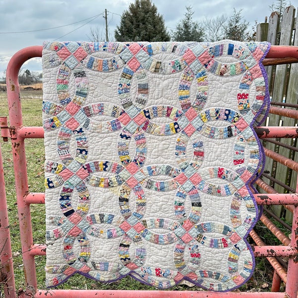 Double Wedding Ring handmade quilt