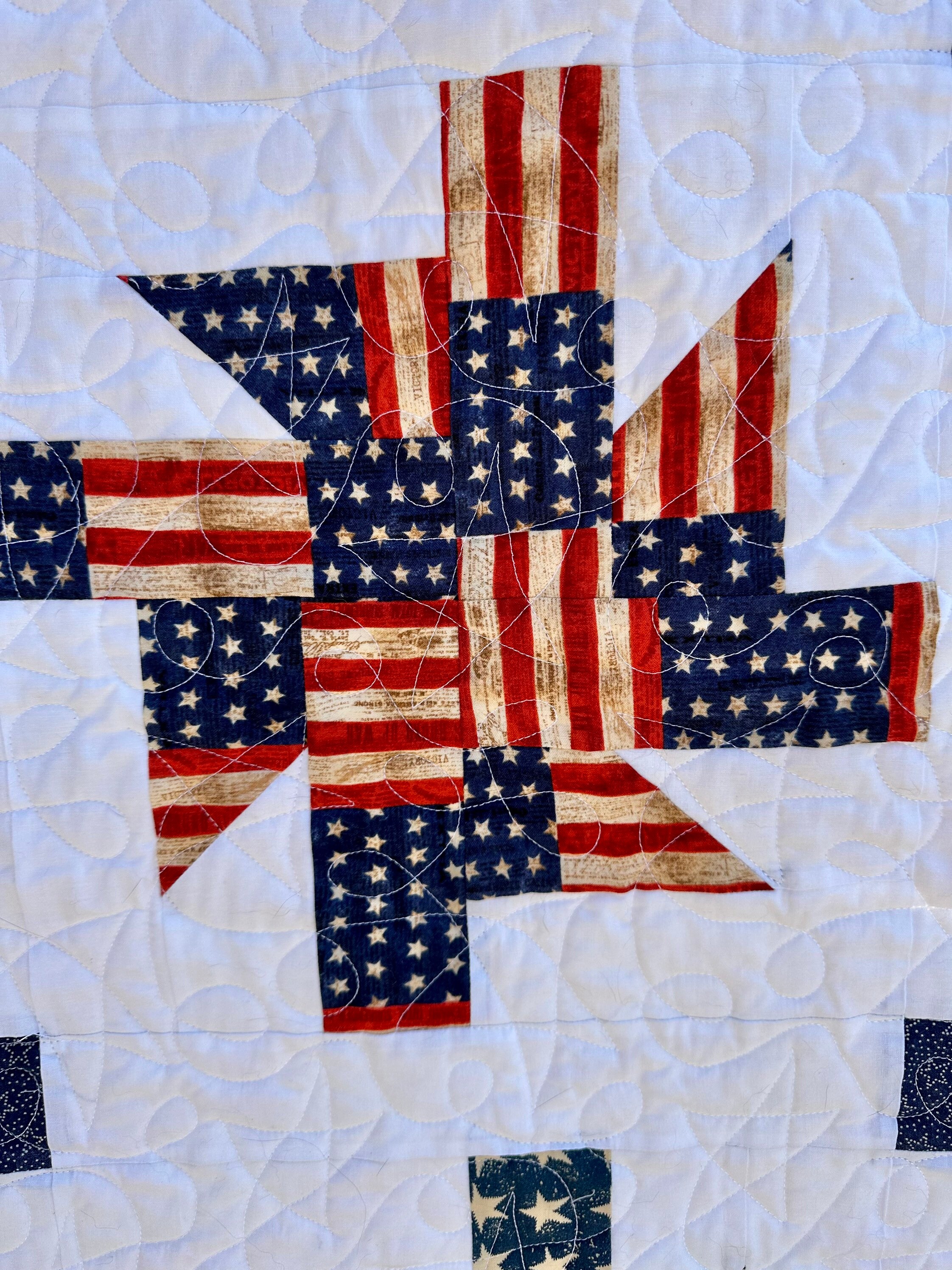 Red, White and Blue Quilt Etsy
