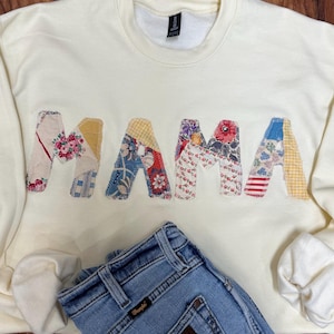 Upcycled Quilted Crewneck Sweatshirt: Handmade Grandmacore Clothing