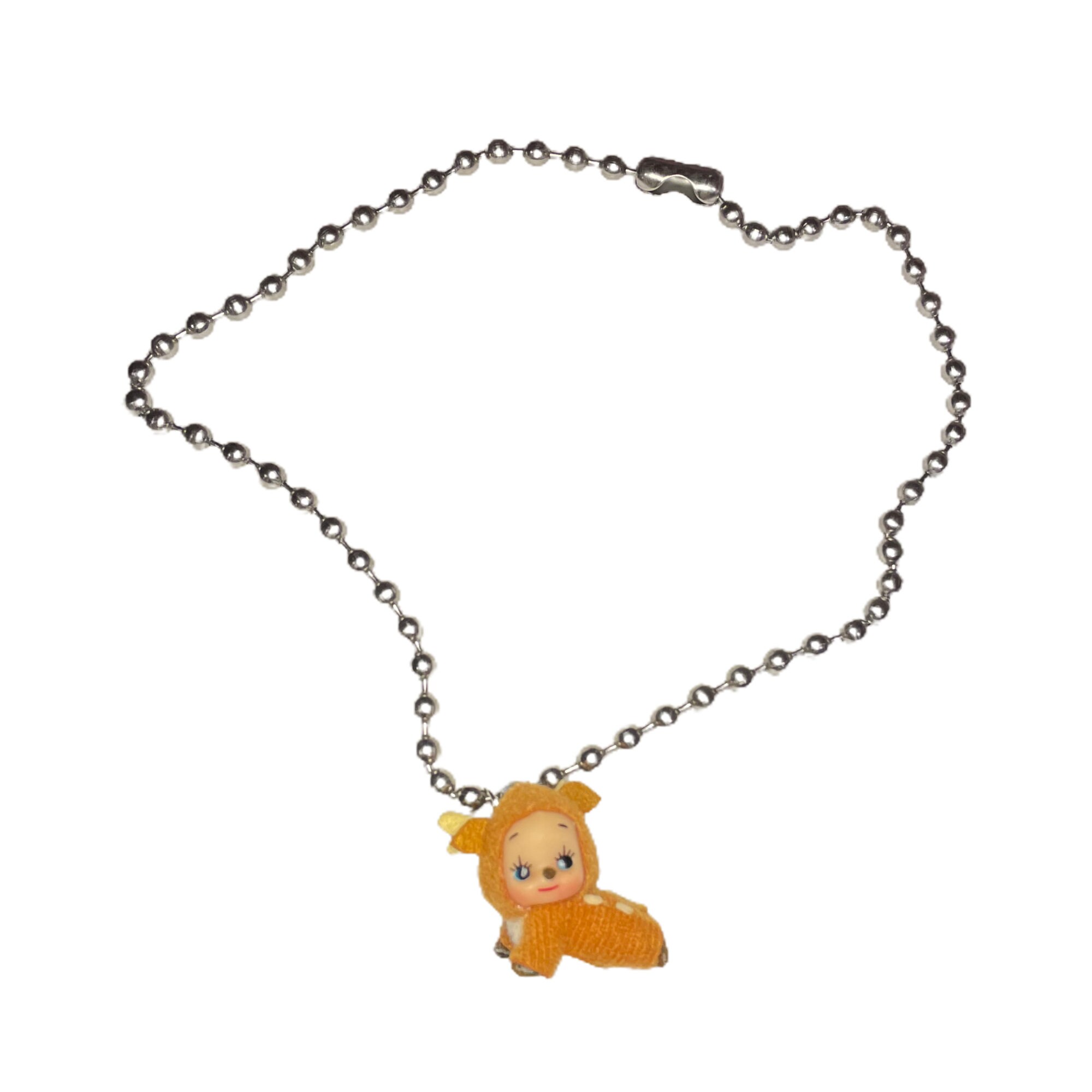Little Fox Kewpie Handmade Stainless Steel Ball Chain Necklace