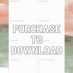 Weekly Planner Instant Download