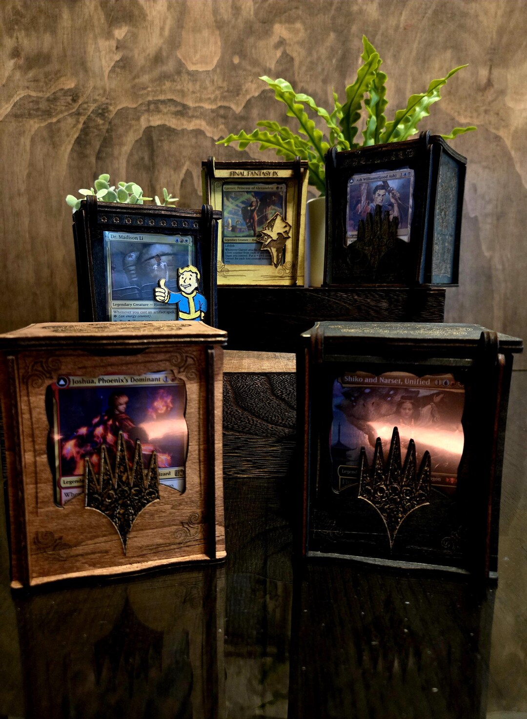 Wooden MTG Commander Deck Box | Holds 100+ Cards, Viewing Window - Etsy
