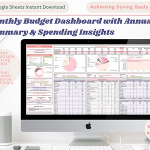 Ultimate Simple Monthly Budget Spreadsheet Template | Spending Insights | Income, Expenses, Savings, Tracker | Annual Budget