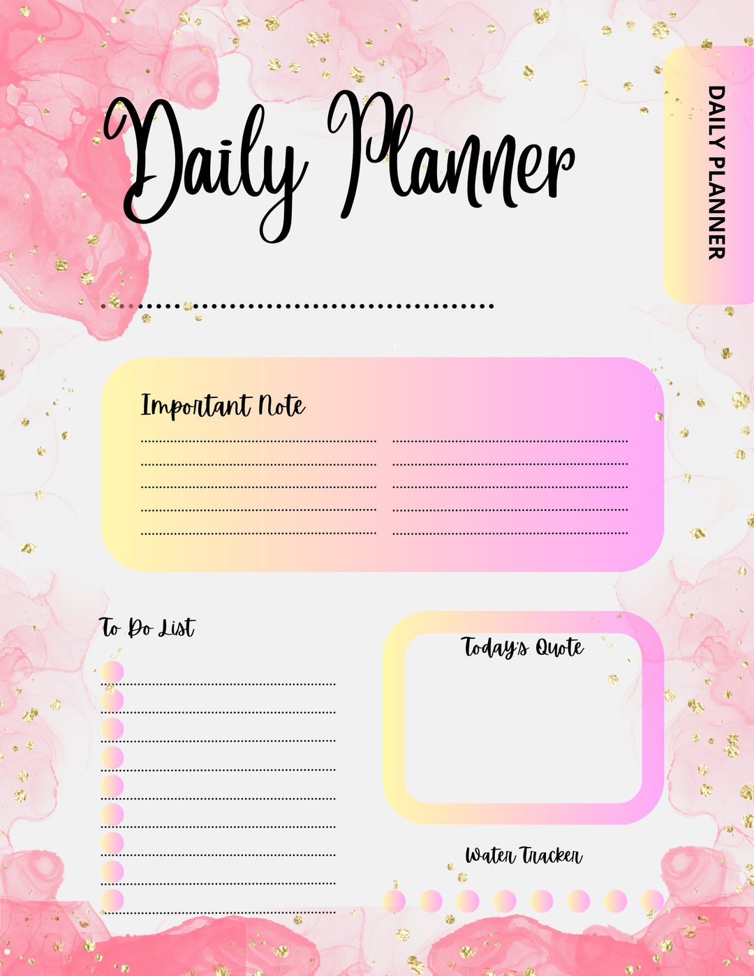 Digital Daily Planner (instant Download), Printable, to Do List - Etsy