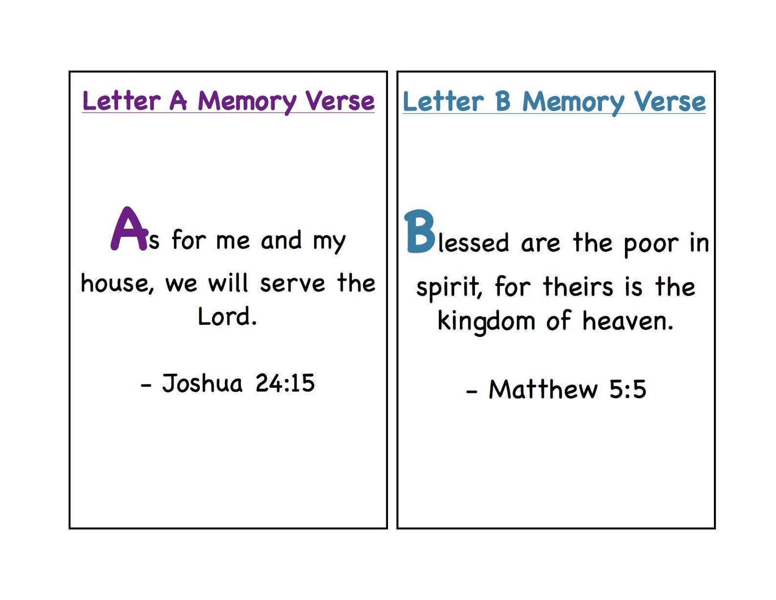 ABC Bible Memory Verse Card Printables - Etsy
