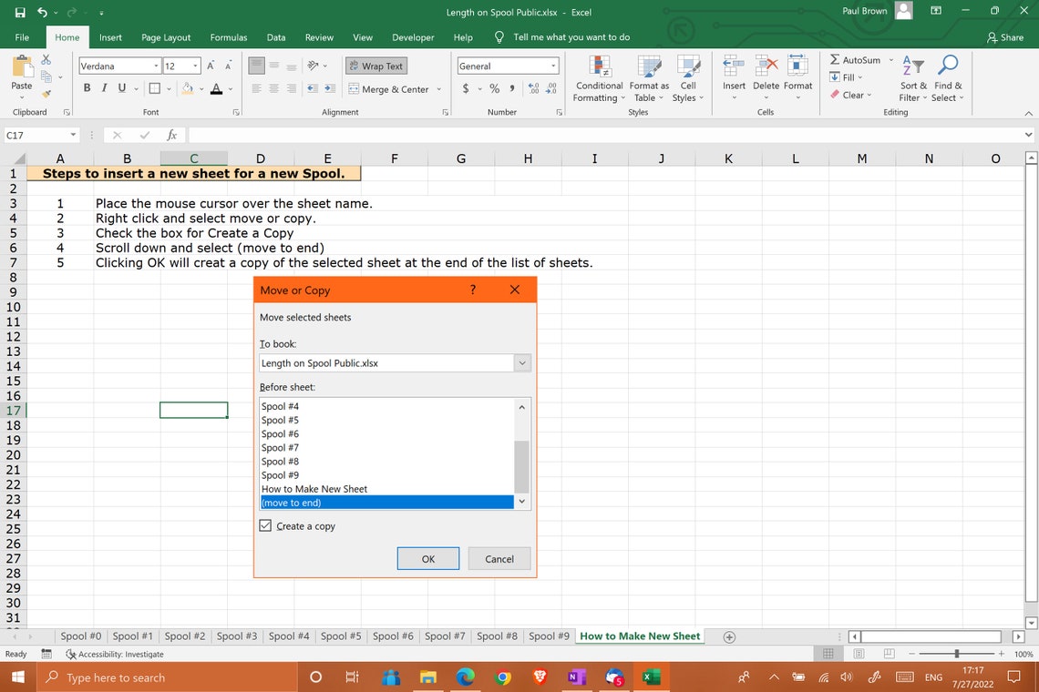 Filament Spool Tracker Counter Excel Spreadsheet How Much is Left on the Spools Etsy