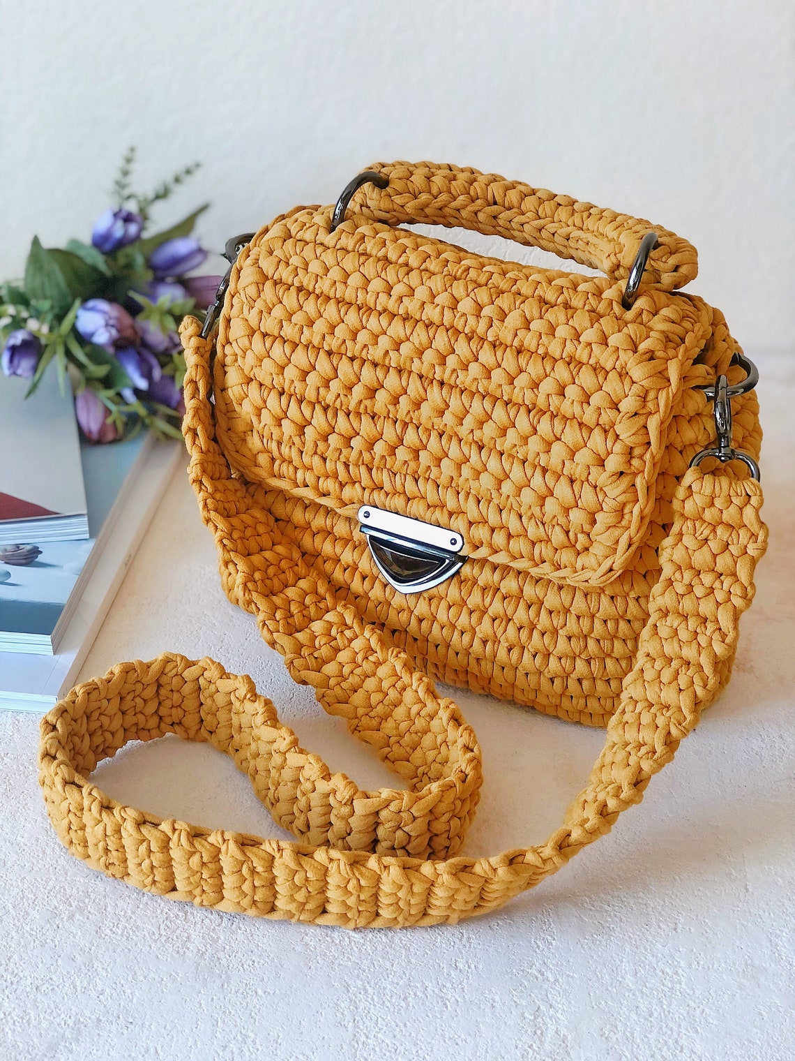 PDF crochet pattern shoulder bag pattern pdf tutorial Etsy