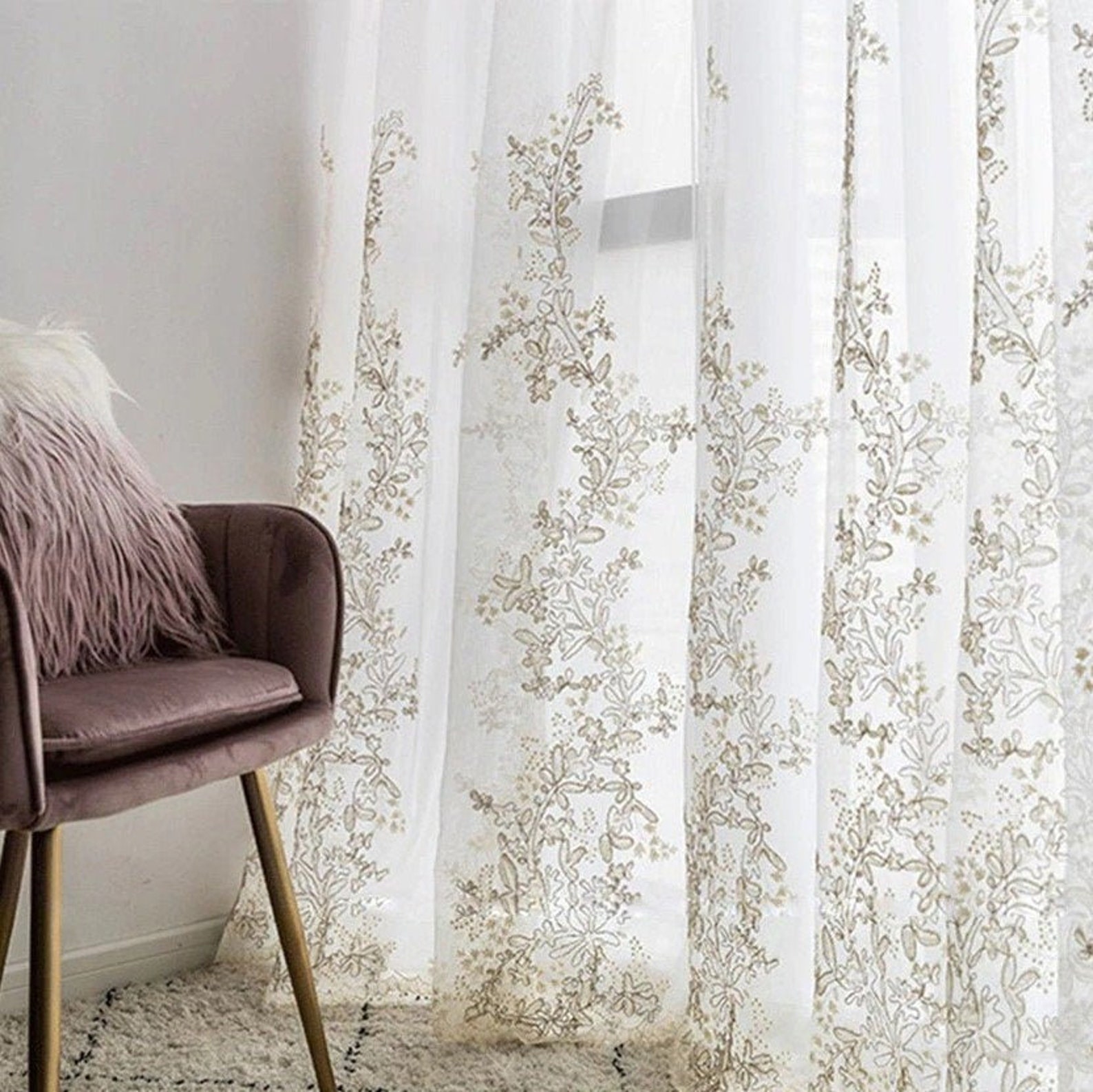 Luxury 3D Voile Curtains Voile Curtains Sheer Curtains Etsy UK