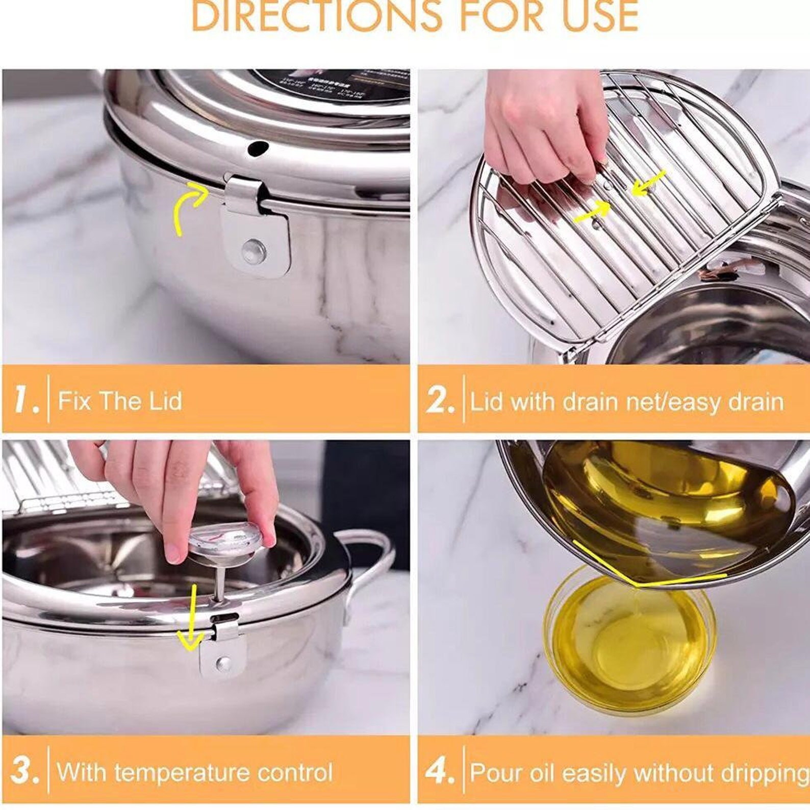 Deep Fryer Pot With Oil Drain Rack Etsy