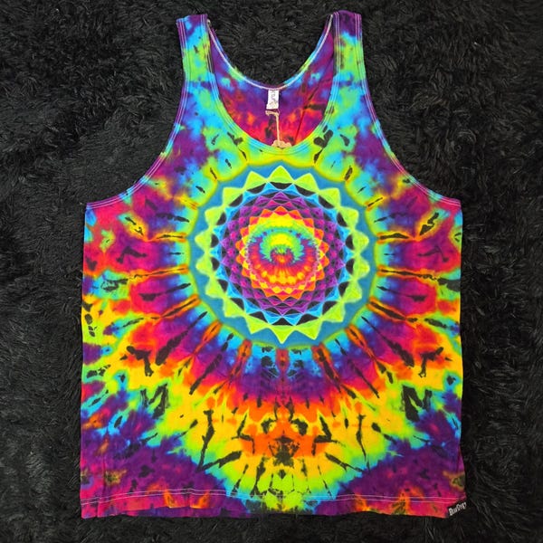 Débardeur unisexe mandala arc-en-ciel. Taille 2XL