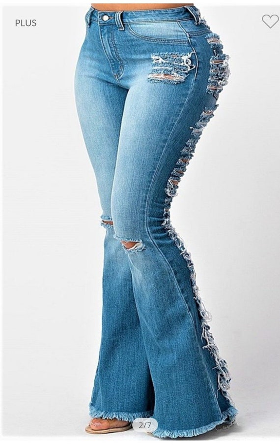 Plus Size Distressed Jeans - Etsy Australia