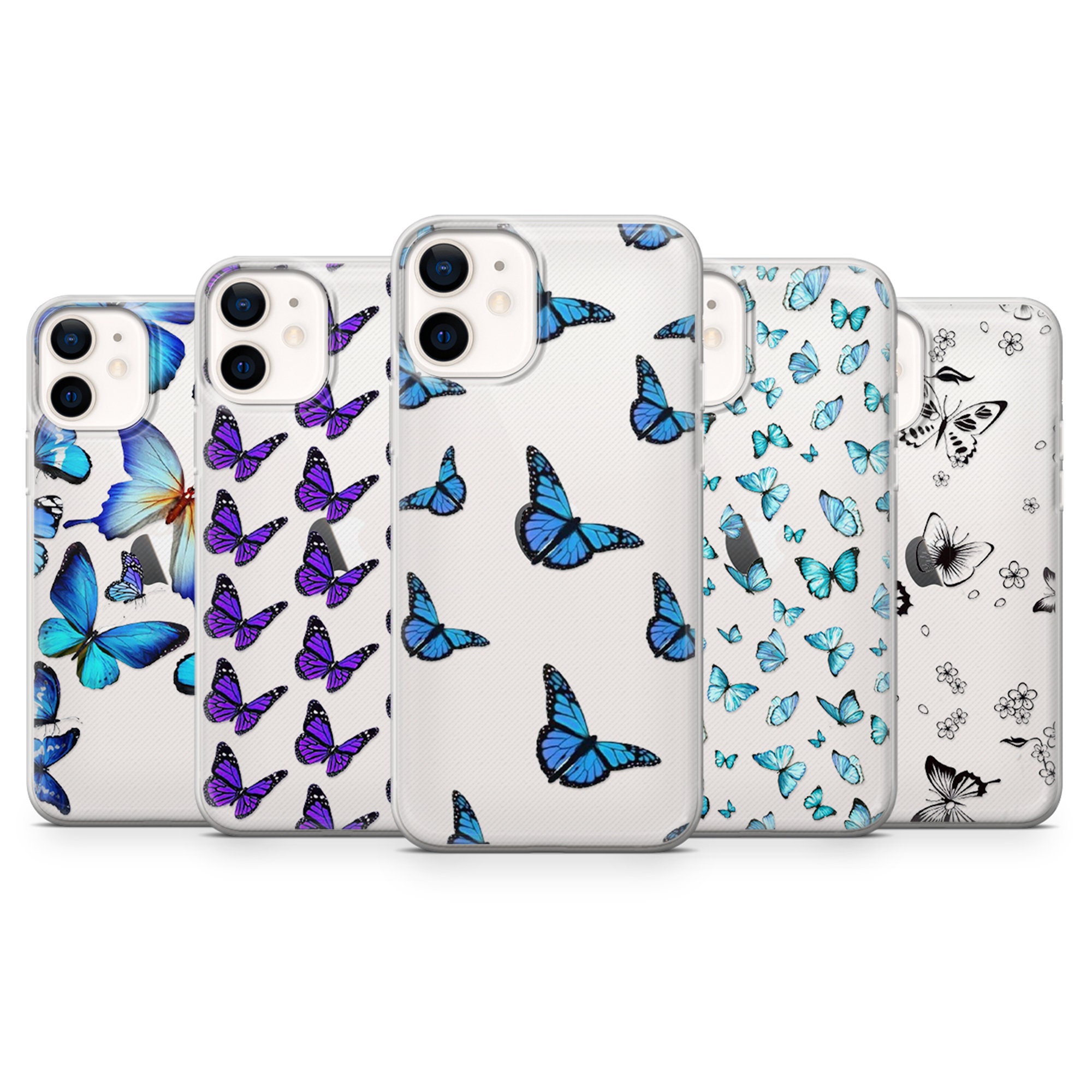 Butterfly Transparent Phone Case Cute Cover Fits Iphone 7 8 Etsy