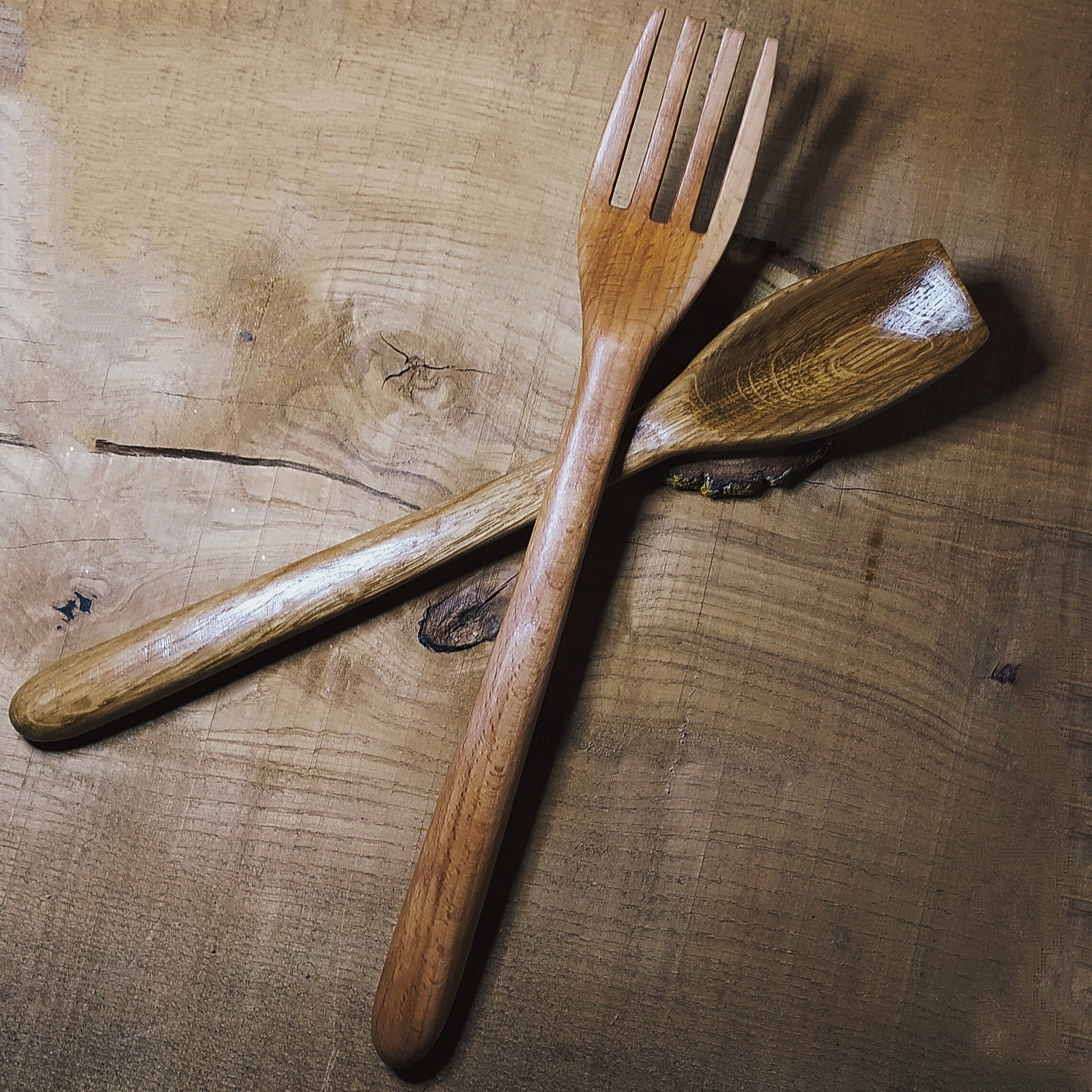 Couverts à Salade en Bois Faits Main. Fabrication 100% Française.