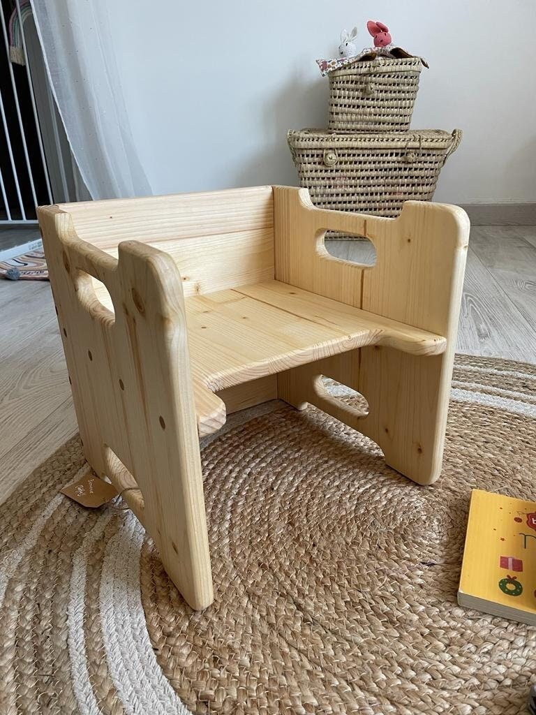 Chaise Enfant Bois 3 en 1 Type Montessori