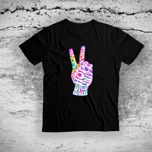 Hippy-Art, Peace Sign Shirt, Retro Peace Sign Shirt, Hippy Tshirt, Stop Wars Shirt, Stop War Palestine shirt, Stop War Now Tshirt, Hippi Art
