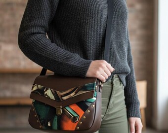Jean-Paul Gaultier women's shoulder bag in brown fabric and faux leather