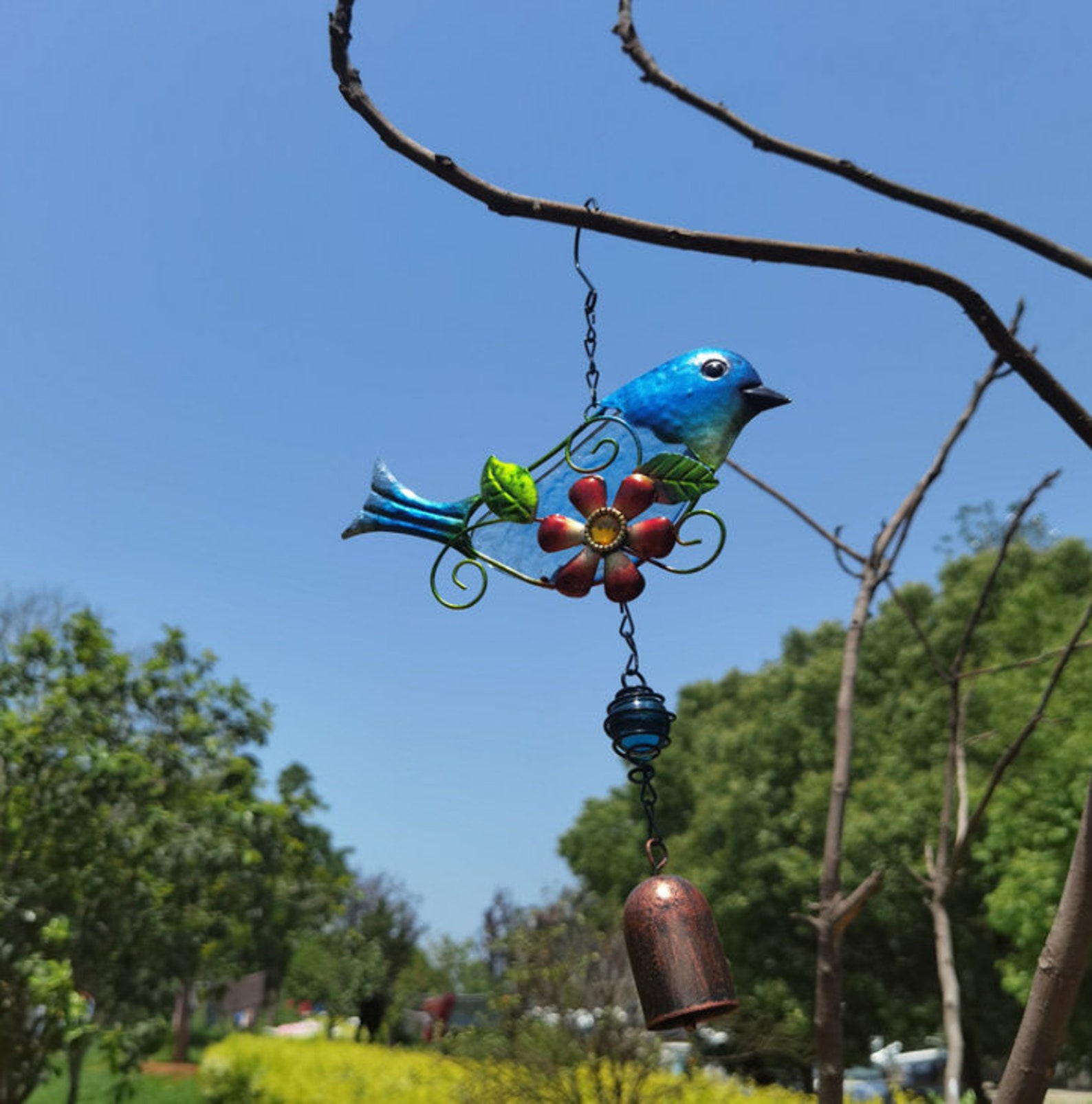 Handmade Bird Brass Bell Wind Chime Wind Chimes Rustic Wind Etsy