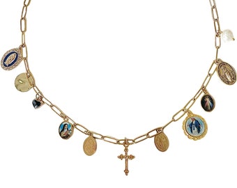 Religous Sanct Necklace - y2k Virgin Mary Necklace