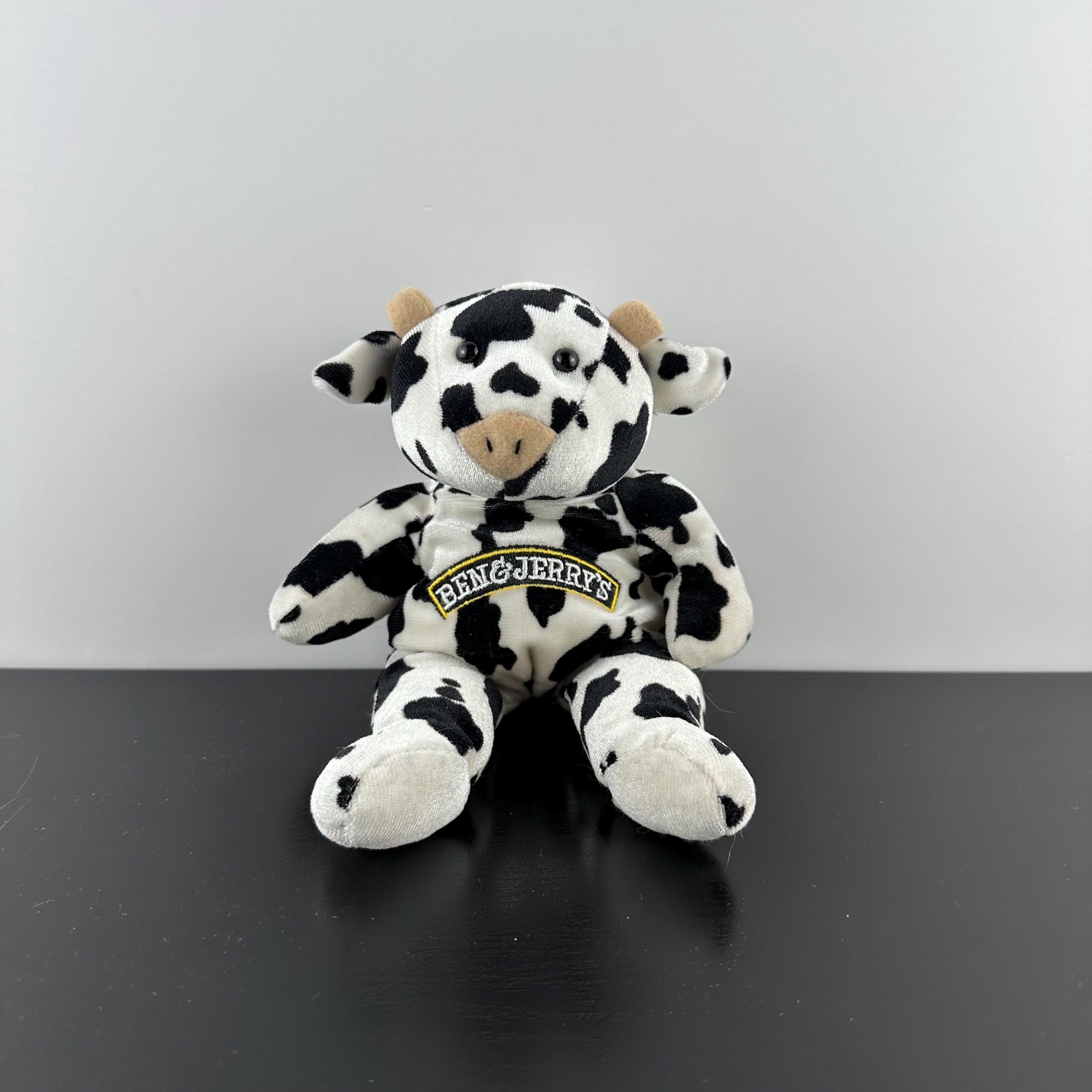 Mary Meyer Ben & Jerry's Black White Dairy Cow Beanbag Beanie Baby
