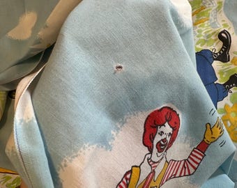 Vintage Mcdonald's Blue Bedding Twin Standard Flat & Fitted Sheets