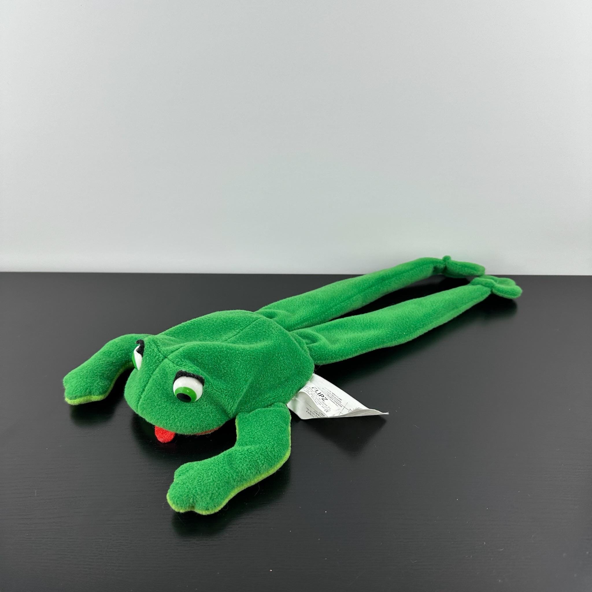Russ Berrie Flipz Frog 13” #3359 Felt Tongue Large Green Red Plush