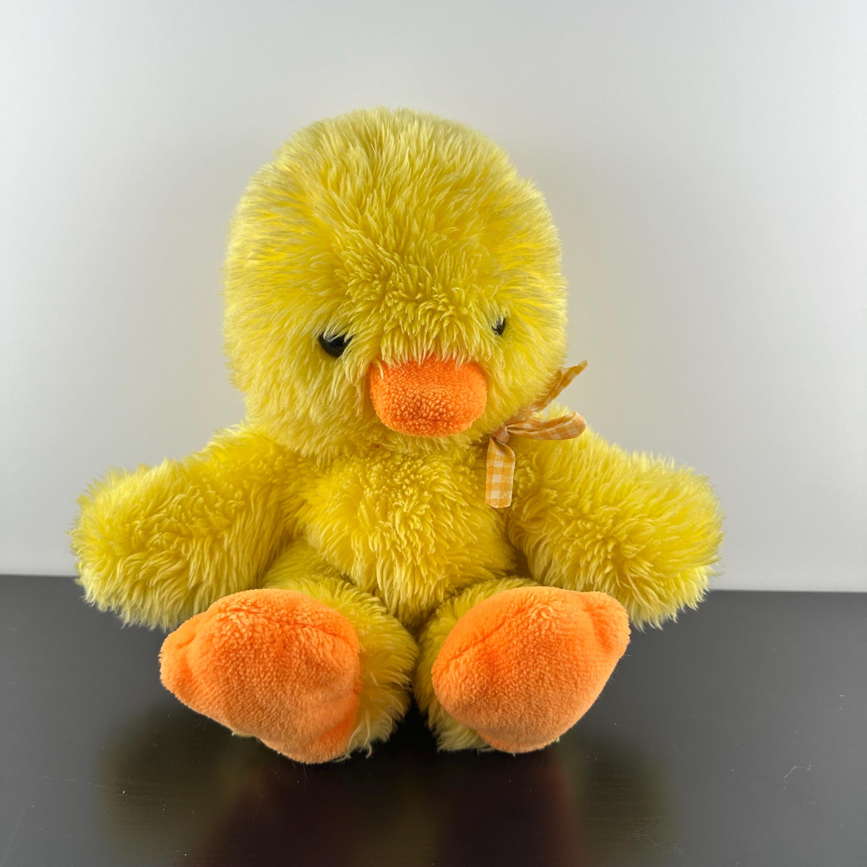 Vintage 1976 GUND Fluffy Yellow Sunshine Duck Baby Chick Plush