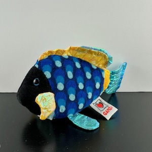 Ganz Webkinz Lil’ Kinz Blue TriggerFish HS526 7” Plush Stuffed Animal Vintage Collectible No Code