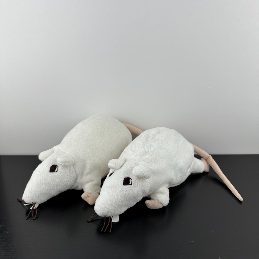 2 X IKEA Plush White Minnen Ratta Rat Rodent Stuffed Animal Toy Mouse ...