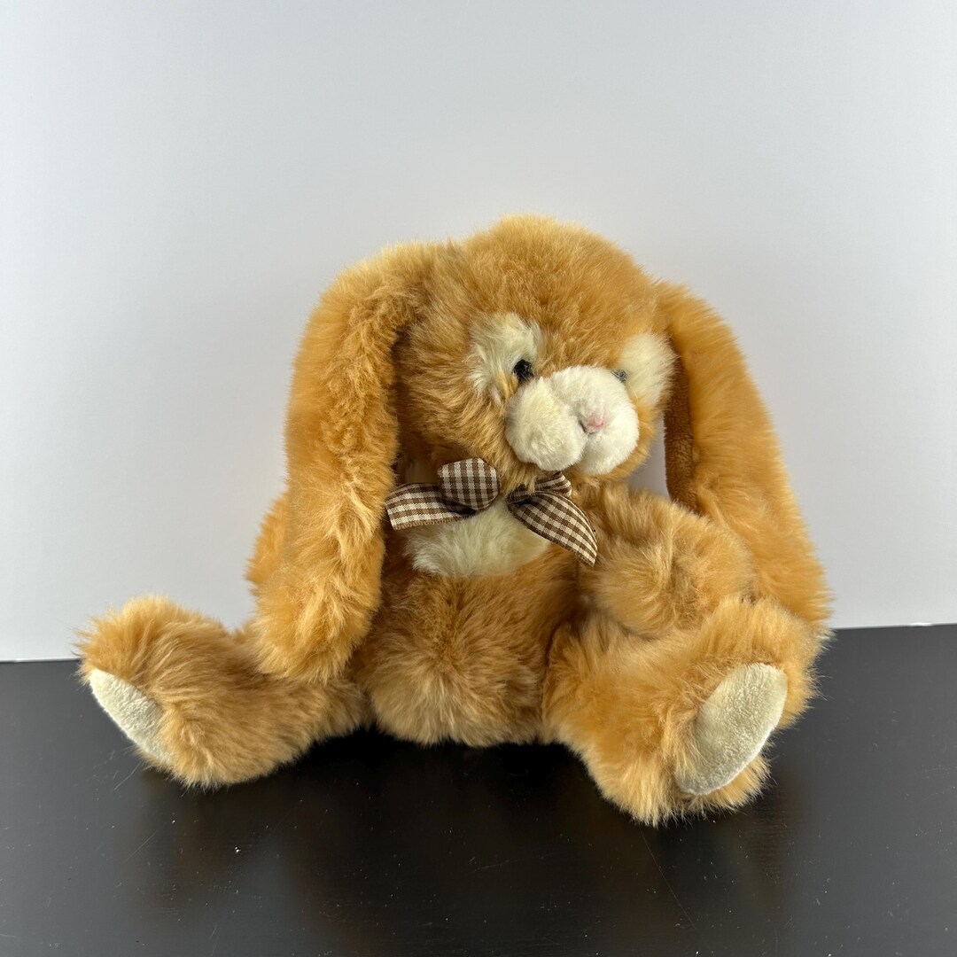 Russ Rabbits Vintage RUSS Berrie Plush Bunny Rabbit Bennington Gingham Bow Long Ears ...