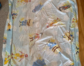 Vintage Mcdonald's Blue Bedding Twin Standard Flat & Fitted