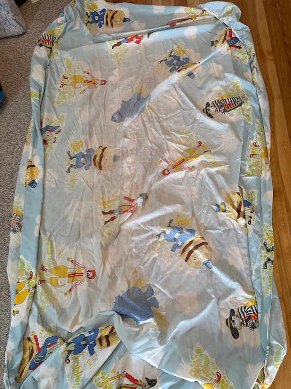 Vintage Mcdonald's Blue Bedding Twin Standard Flat & Fitted