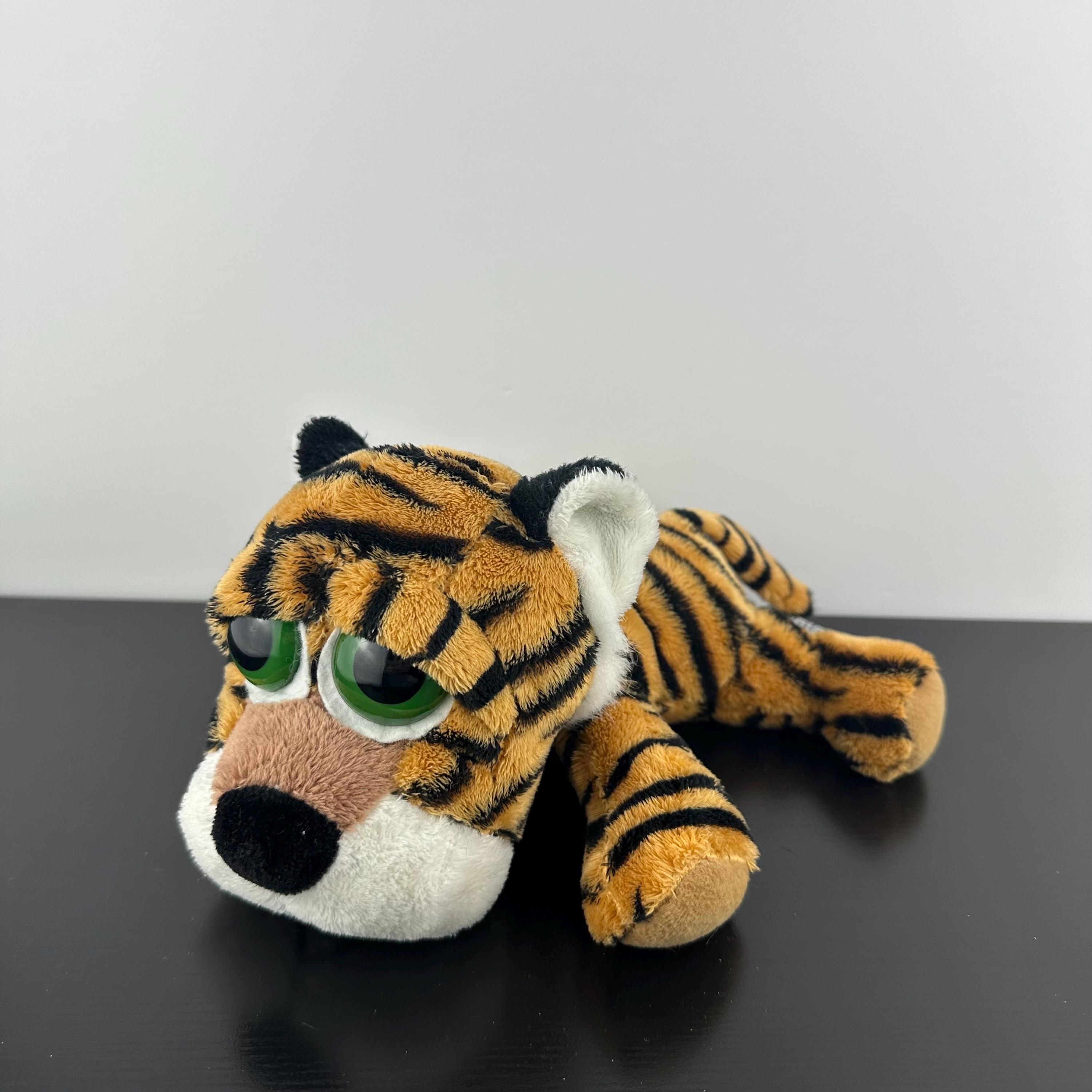 Russ Berrie Lil Peepers Tuffley Tiger 9” Green Eyes Orange Black
