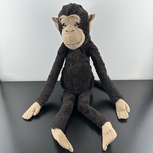 IKEA Vralapa Chimpanzee Chimp Stuffed Animal Toy Brown 22&quot; Plush Monkey Vintage Collectible