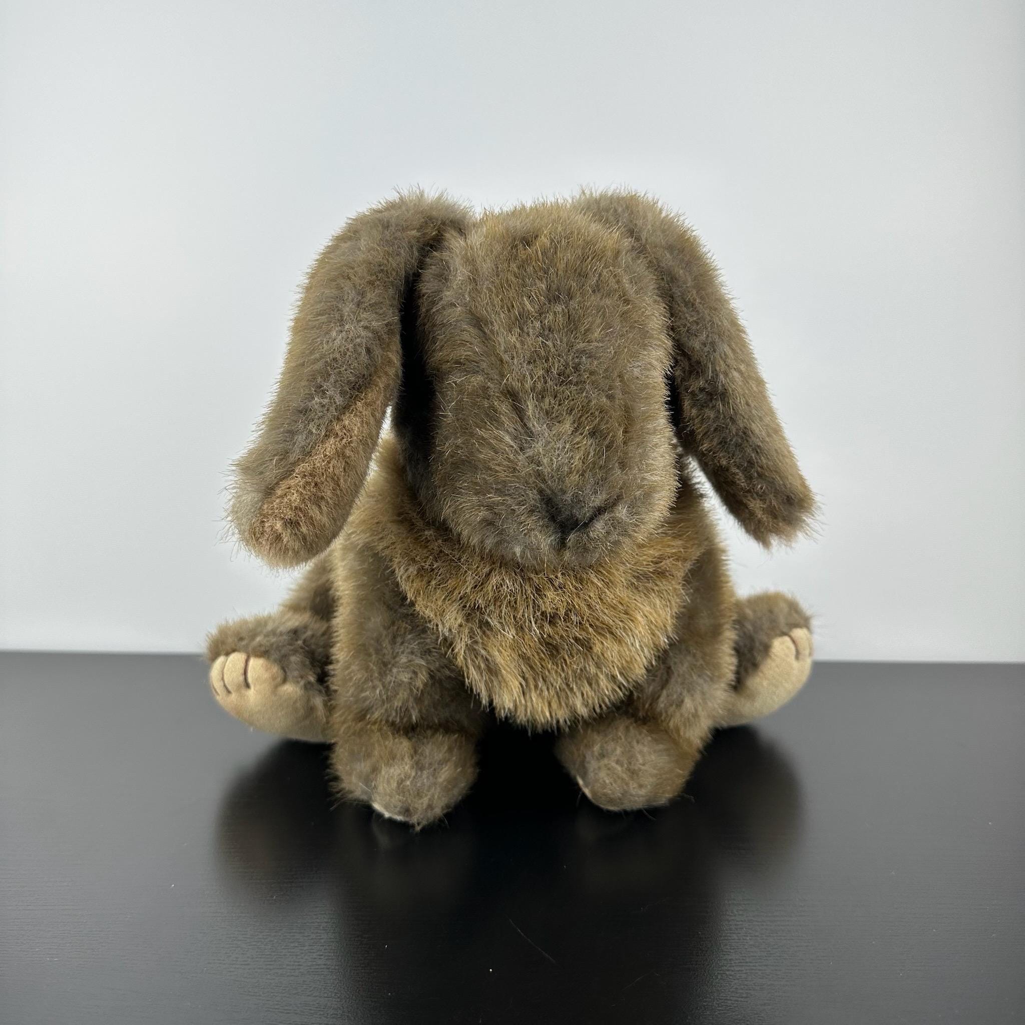 Gund 1985 Vintage Brown Bunny Rabbit 10” Blue Eyes Plush Stuffed