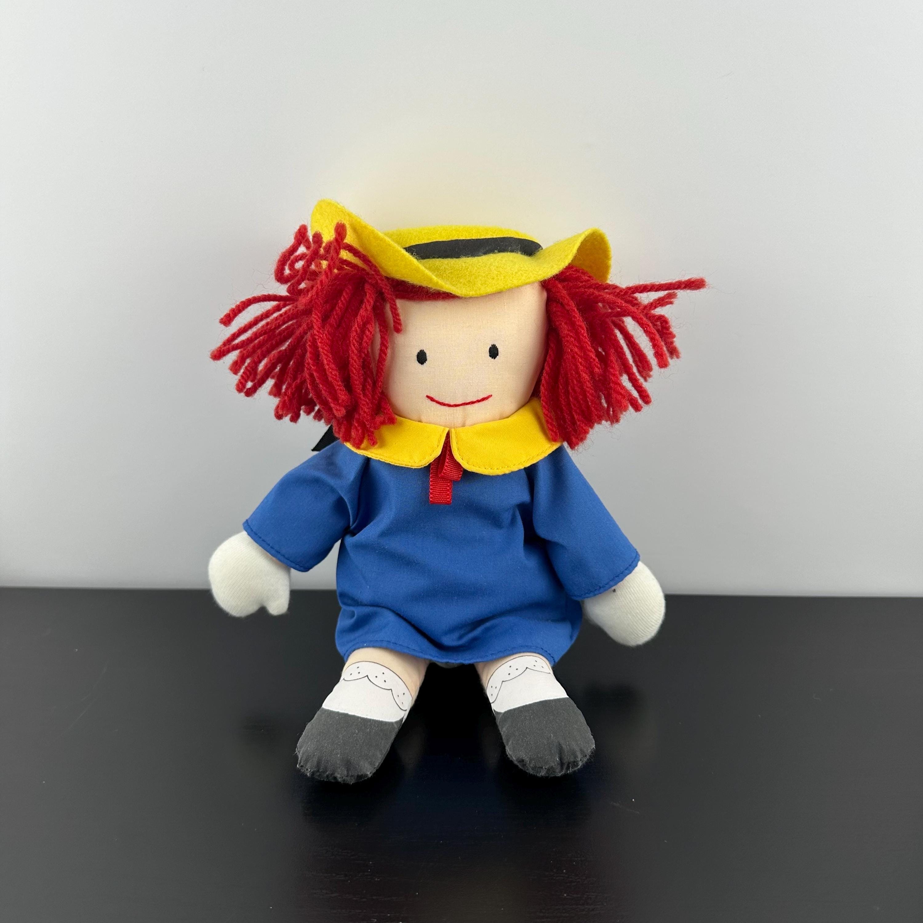 Vintage Madeline Doll by Eden Toys 90s Blue Yellow Yarn Red Hair