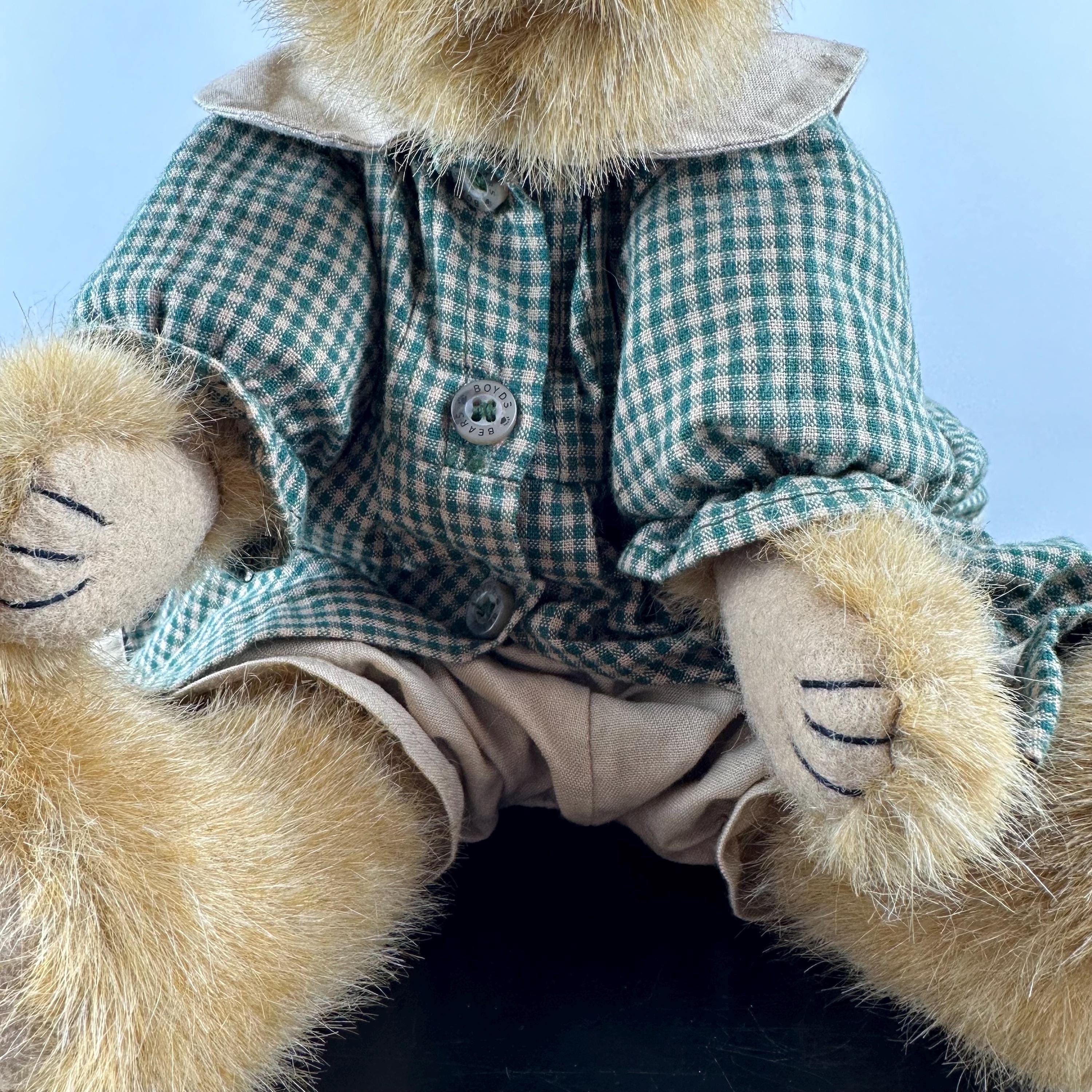 Vintage the Boyd's Bears Collection Brown Teddy Bear Green