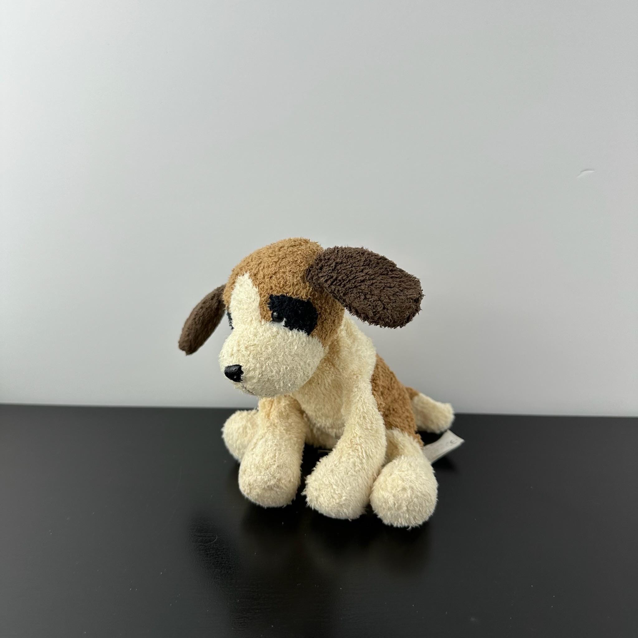 Russ Berrie Luv Pets Bandit Puppy Dog 6” Brown White Cream Chamois