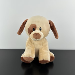 TY Baby Bumpkin Puppy Dog Patch Beige Brown Soft Plush Stuffed Animal 6" Vintage Collectible