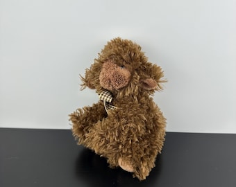 Russ Berrie Lambert lamsschaap pluche 6" bruin lint nek knuffeldier speelgoed vintage collectible