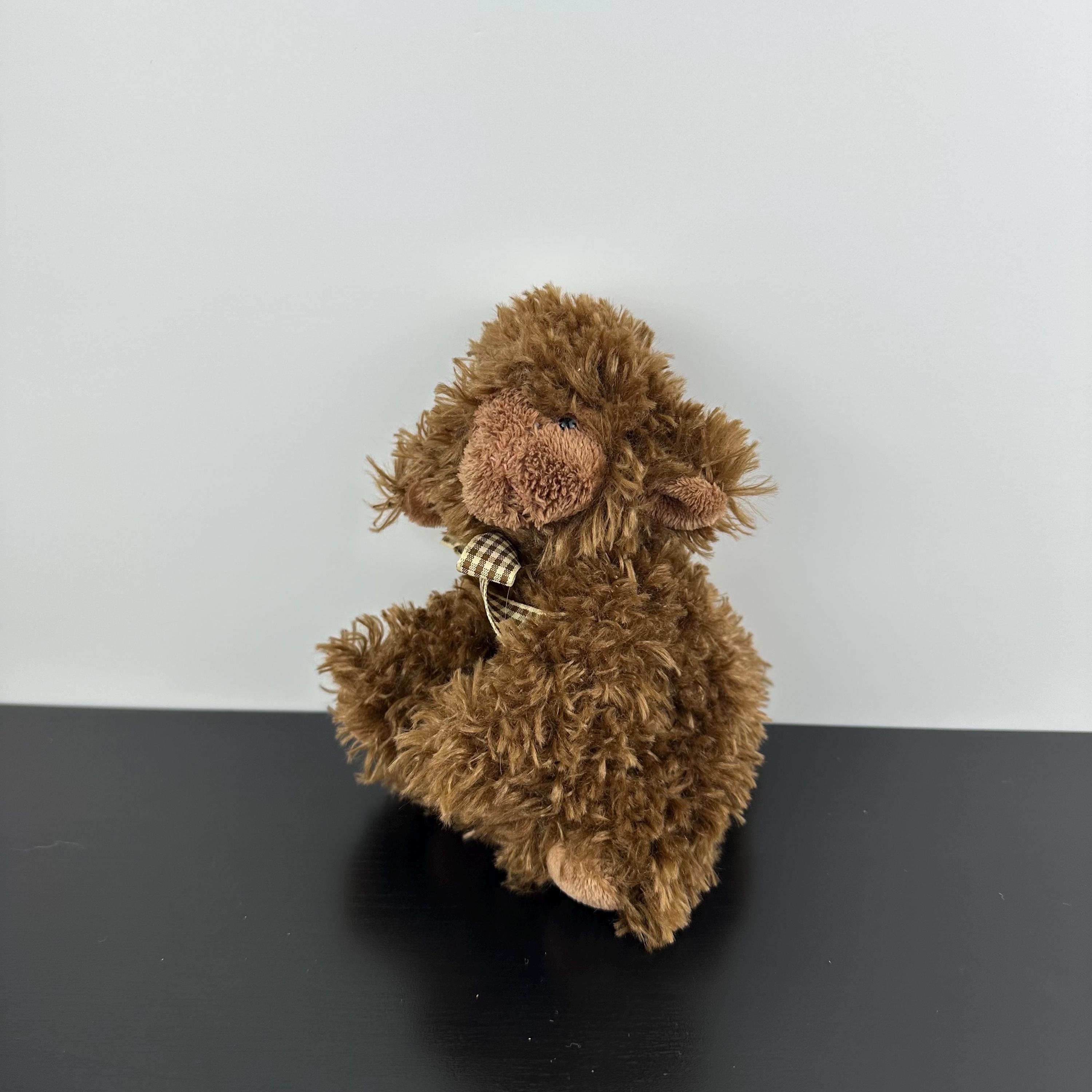 Russ Berrie Lambert Lamb Sheep Plush 6” Brown Ribbon Neck Stuffed