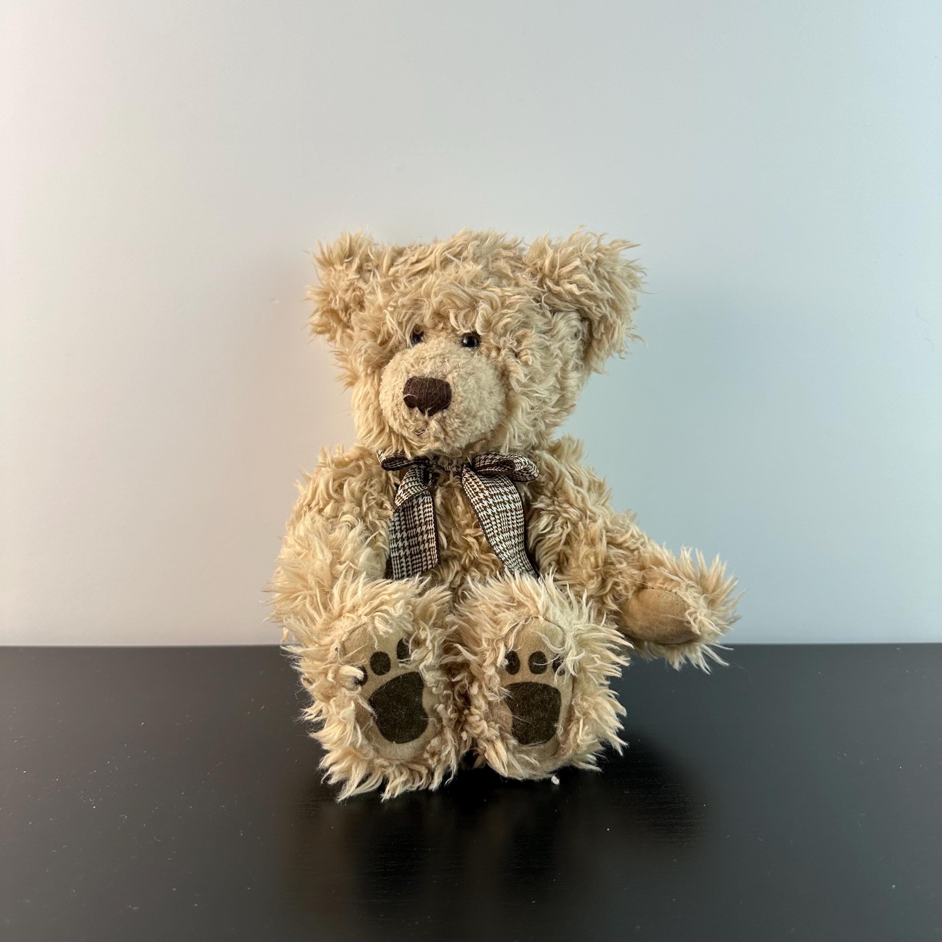 Vintage Russ Berrie Thornbury Teddy Bear Bow Neck 9” Soft Toy