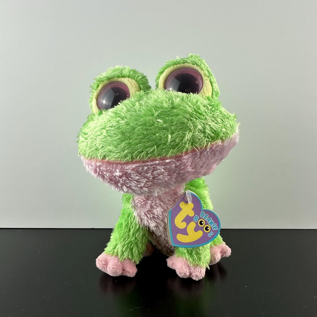 TY Beanie Boo KIWI the Green and Pink Frog 6