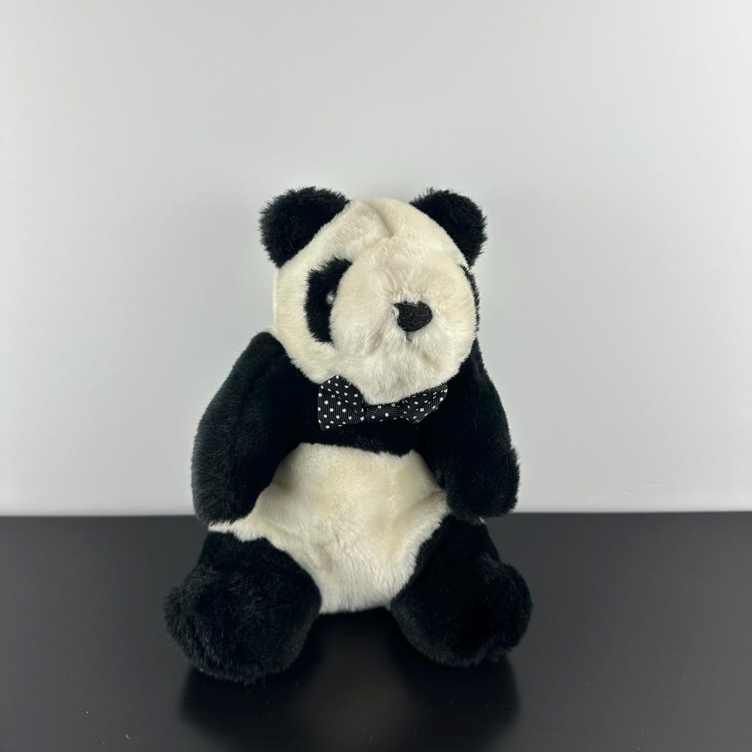 Yonda? Vintage Teddy Bear パンダ Vintage 1985 Gund Panda Bear 9” Plush Stuffed Animal Domino