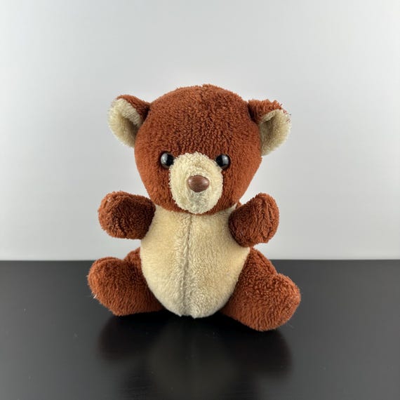 Vintage Brown and Beige Teddy Bear Plush Stuffed Animal 9” - Etsy